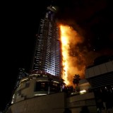 آتش سوزی هتل آدرس دبی (العنوان) در شب سال نو