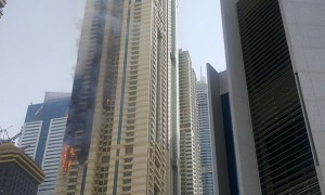 آتش سوزی در برج سلافه دبی در دبی مارینا