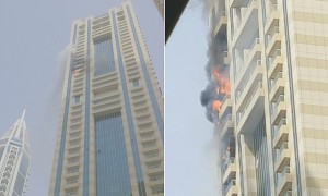 آتش سوزی در برج سلافه دبی در دبی مارینا