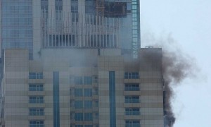 آتش سوزی در برج سلافه دبی در دبی مارینا