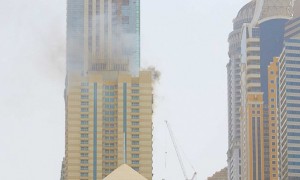 آتش سوزی در برج سلافه دبی در دبی مارینا