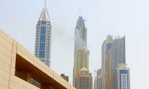 آتش سوزی در برج سلافه دبی در دبی مارینا