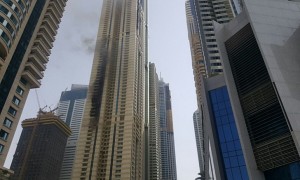 آتش سوزی در برج سلافه دبی در دبی مارینا