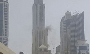 آتش سوزی در برج سلافه دبی در دبی مارینا