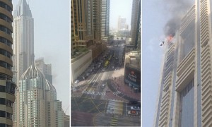آتش سوزی در برج سلافه دبی در دبی مارینا