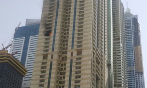 آتش سوزی در برج سلافه دبی در دبی مارینا