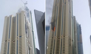 آتش سوزی در برج سلافه دبی در دبی مارینا