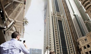 آتش سوزی در برج سلافه دبی در دبی مارینا